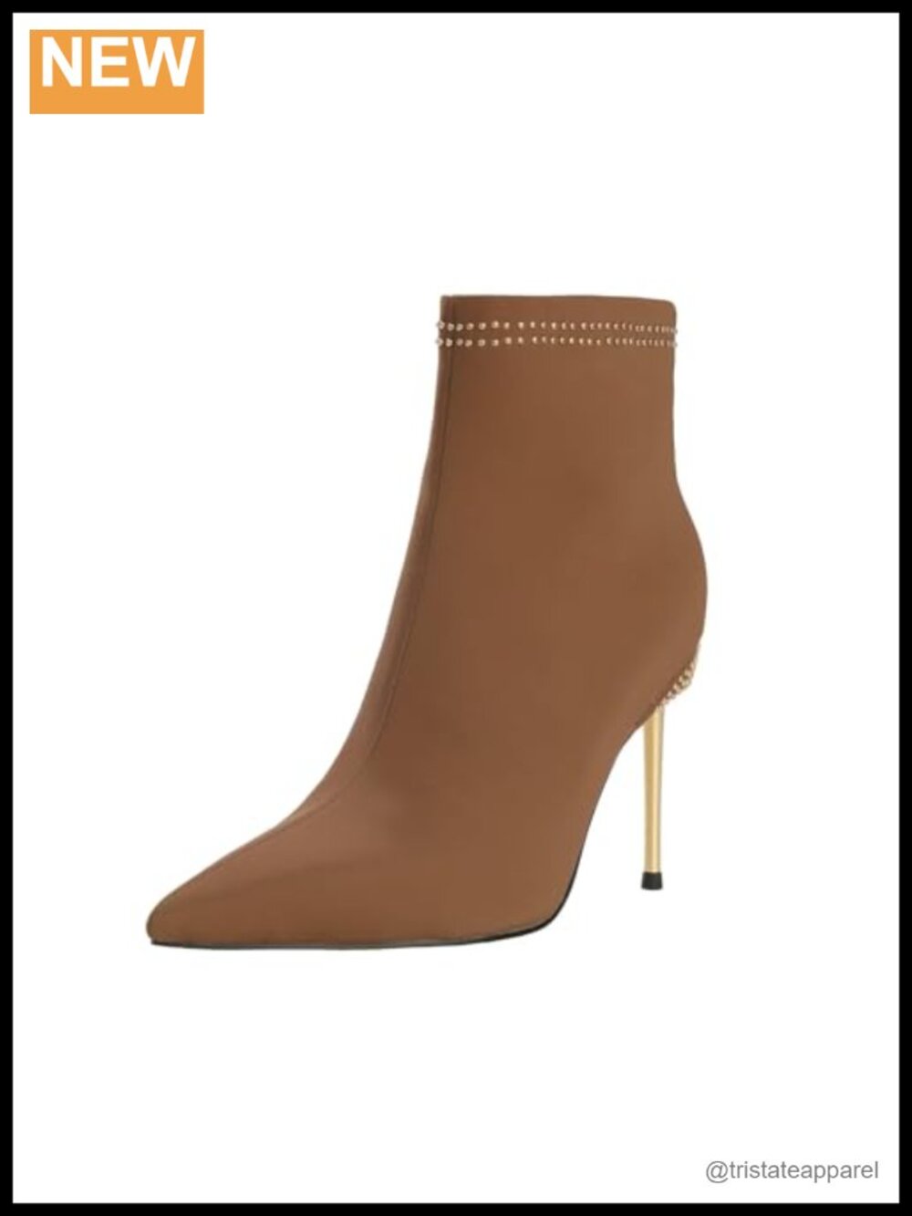 Genuine Leather Ankle Booties High Heel Stiletto Pointed Toe Side Zip Women's